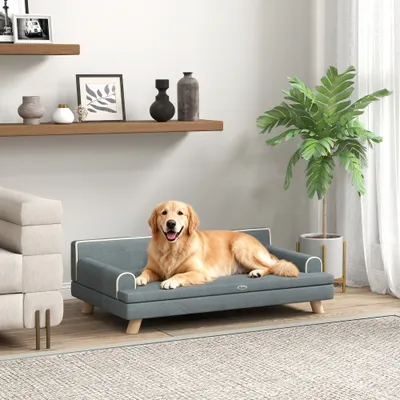 PawHut - Canapé chien design scandinave bois tissu PawHut - Canapé chien design scandinave bois tissu