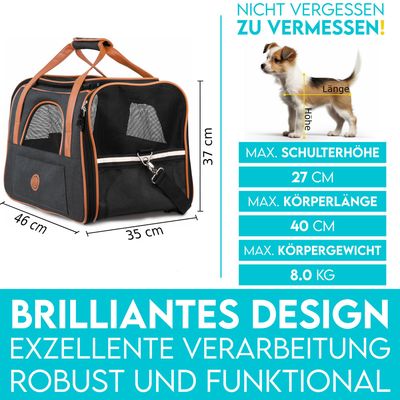 HUND IST KÖNIG Hundetasche & Katzentasche bis 8 kg, leicht & faltbar