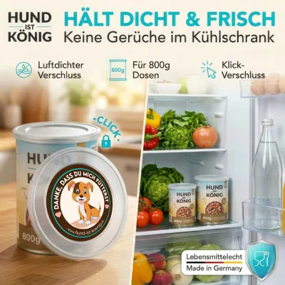 HUND IST KÖNIG Dosendeckel für Tierfutter (3 Stk.), BPA-frei, Made in DE HUND IST KÖNIG Dosendeckel für Tierfutter (3 Stk.), BPA-frei, Made in DE