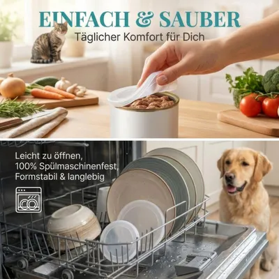 HUND IST KÖNIG Dosendeckel für Tierfutter (3 Stk.), BPA-frei, Made in DE HUND IST KÖNIG Dosendeckel für Tierfutter (3 Stk.), BPA-frei, Made in DE