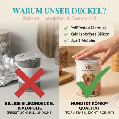 HUND IST KÖNIG Dosendeckel für Tierfutter (3 Stk.), BPA-frei, Made in DE