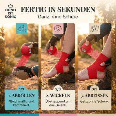HUND IST KÖNIG selbstklebender Verband, 12 Rollen (4,7m x 5cm) Haftbandage