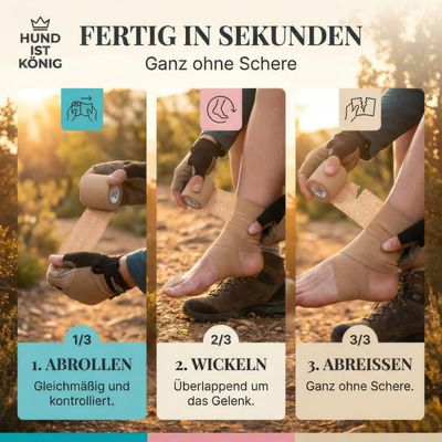 HUND IST KÖNIG selbstklebender Verband, 12 Rollen (4,7m x 5cm) Haftbandage