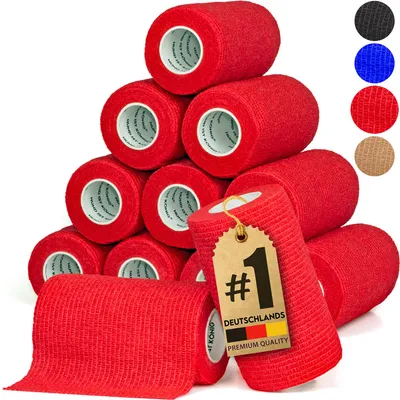 HUND IST KÖNIG selbstklebender Verband, 12 Rollen (4,7m x 10cm) Haftbandage