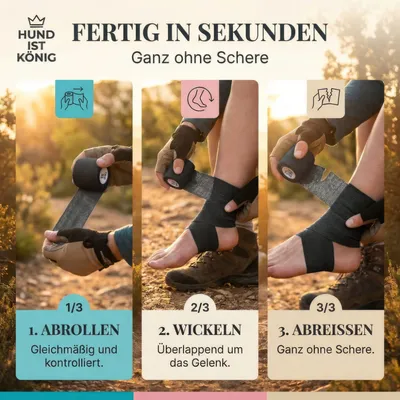 HUND IST KÖNIG selbstklebender Verband, 12 Rollen (4,7m x 5cm) Haftbandage