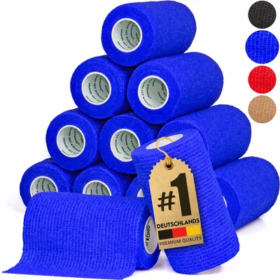HUND IST KÖNIG selbstklebender Verband, 12 Rollen (4,7m x 10cm) Haftbandage