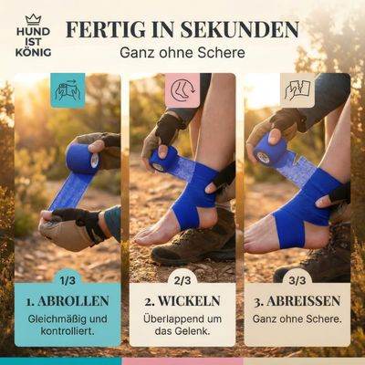 HUND IST KÖNIG selbstklebender Verband, 12 Rollen (4,7m x 5cm) Haftbandage