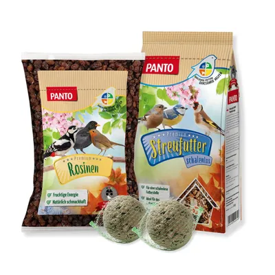 PANTO Energiemix-Set mit Streufutter, Rosinen & Meisenknödeln PANTO Energiemix-Set mit Streufutter, Rosinen & Meisenknödeln