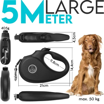 HUND IST KÖNIG Rollleine 5m für kleine & große Hunde, ergonomischer Griff HUND IST KÖNIG Rollleine 5m für kleine & große Hunde, ergonomischer Griff