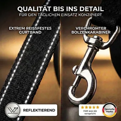 HUND IST KÖNIG Rollleine für kleine & große Hunde, ergonomischer Griff