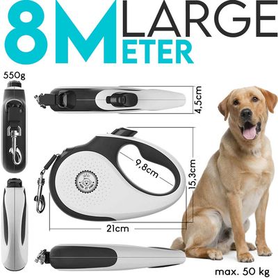 HUND IST KÖNIG Rollleine für kleine & große Hunde, ergonomischer Griff