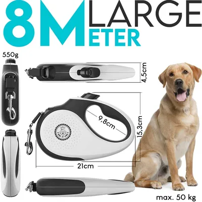 HUND IST KÖNIG Rollleine für kleine & große Hunde, ergonomischer Griff