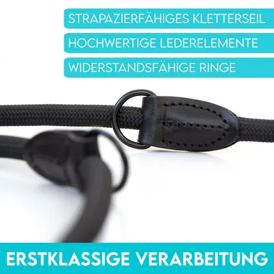 HUND IST KÖNIG robuste Hundeleine 2,3 m aus Kletterseil, 3-fach verstellbar HUND IST KÖNIG robuste Hundeleine 2,3 m aus Kletterseil, 3-fach verstellbar