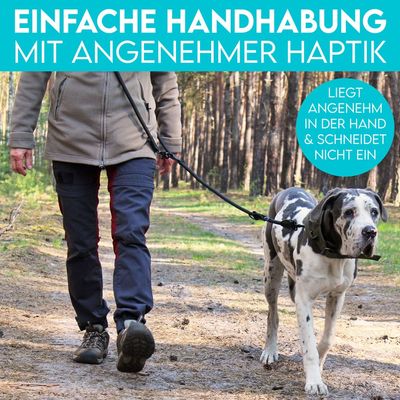 HUND IST KÖNIG robuste Hundeleine 2,3 m aus Kletterseil, 3-fach verstellbar