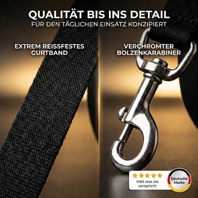 HUND IST KÖNIG Rollleine für kleine & große Hunde, ergonomischer Griff