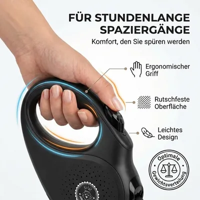 HUND IST KÖNIG Rollleine 5m für kleine & große Hunde, ergonomischer Griff