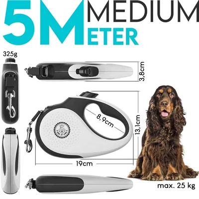 HUND IST KÖNIG Rollleine für kleine & große Hunde, ergonomischer Griff