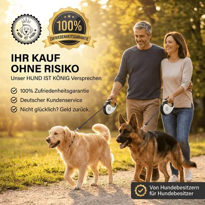 HUND IST KÖNIG Rollleine für kleine & große Hunde, ergonomischer Griff