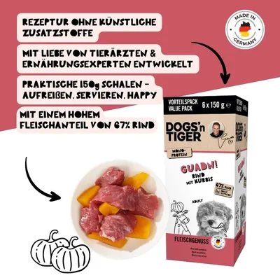Dogs’n Tiger Guadn Multibox, Hundefutter, Rind & Kürbis Dogs’n Tiger Guadn Multibox, Hundefutter, Rind & Kürbis