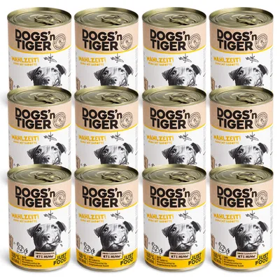 Dogs’n Tiger Mahlzeit, Hundefutter, Huhn mit Karotte Dogs’n Tiger Mahlzeit, Hundefutter, Huhn mit Karotte