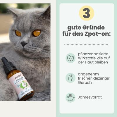 Zpot-on für Katzen mit pflanzenbasierter Rezeptur