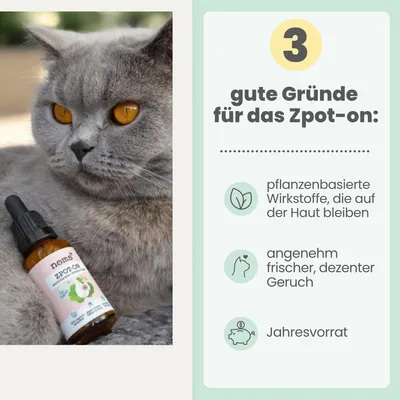 Zpot-on für Katzen mit pflanzenbasierter Rezeptur Zpot-on für Katzen mit pflanzenbasierter Rezeptur