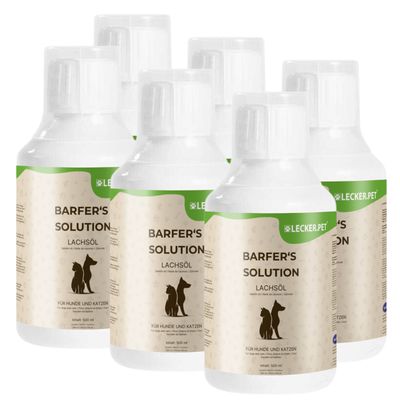 Lecker.Pet Barfer's Solution 100 % Lachsöl für Hunde & Katzen
