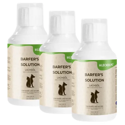 Lecker.Pet Barfer's Solution 100 % Lachsöl für Hunde & Katzen