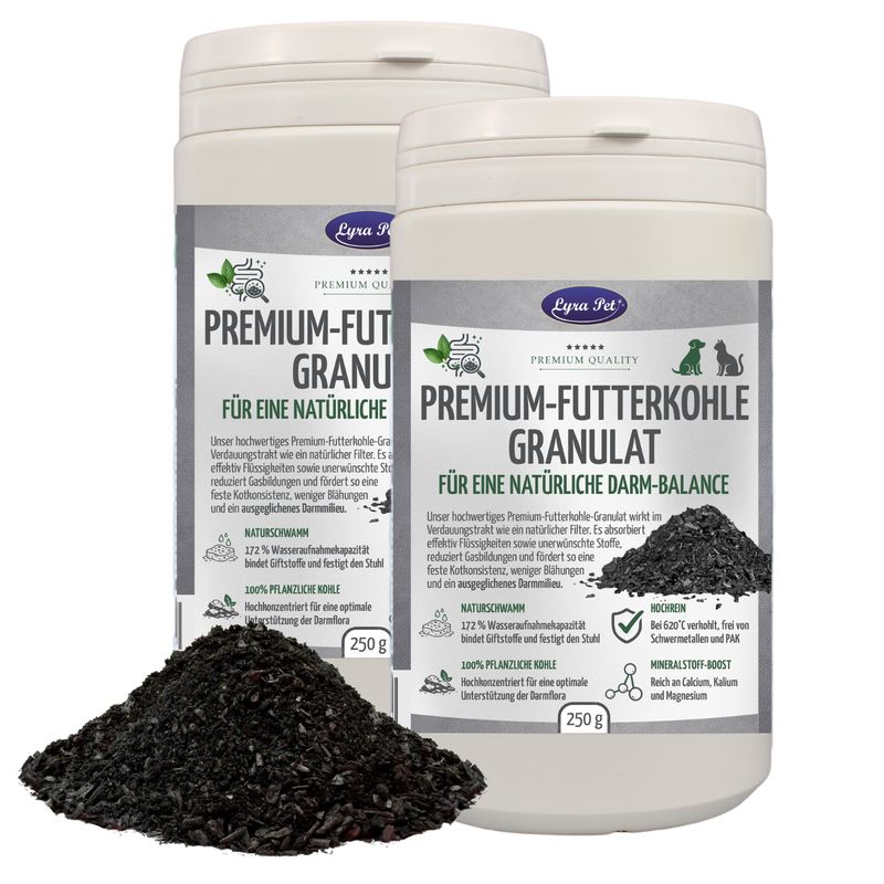 Lyra Pet® Premium-Futterkohle Granulat für Hunde und Katzen