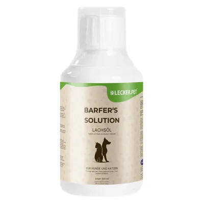 Lecker.Pet Barfer's Solution 100 % Lachsöl für Hunde & Katzen