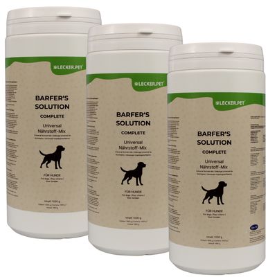 Lecker.Pet Barfer's Solution Complete Universal Nährstoff Pulver für Hunde