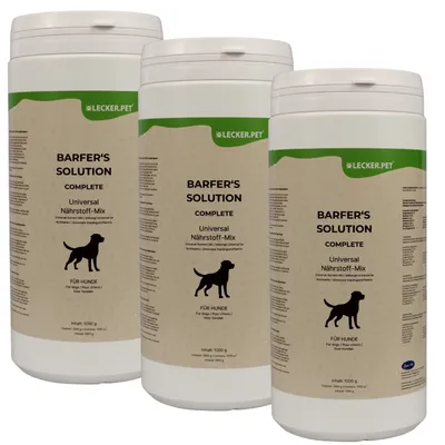 Lecker.Pet Barfer's Solution Complete Universal Nährstoff Pulver für Hunde
