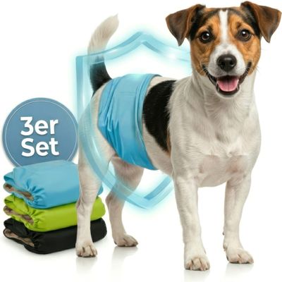 HUND IST KÖNIG waschbare Hundewindeln für Rüden (3 Stk), saugstark & bequem