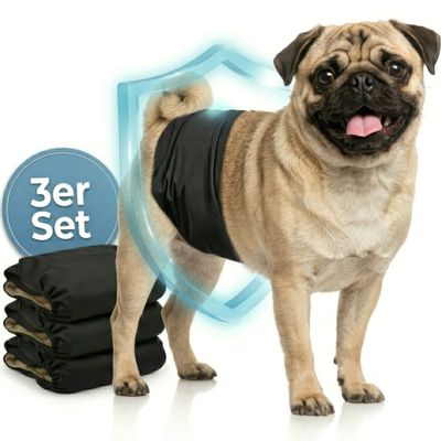 HUND IST KÖNIG waschbare Hundewindeln für Rüden (3 Stk), saugstark & bequem