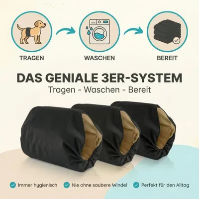 HUND IST KÖNIG waschbare Hundewindeln für Rüden (3 Stk), saugstark & bequem HUND IST KÖNIG waschbare Hundewindeln für Rüden (3 Stk), saugstark & bequem