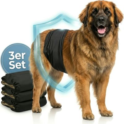 HUND IST KÖNIG waschbare Hundewindeln für Rüden (3 Stk), saugstark & bequem
