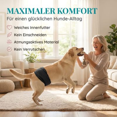 HUND IST KÖNIG waschbare Hundewindeln für Rüden (3 Stk), saugstark & bequem