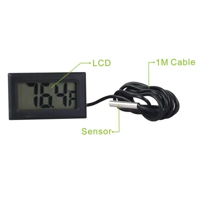 Digitales LCD-Thermometer mit externer Sonde für Kühlschränke und Aquarien Digitales LCD-Thermometer mit externer Sonde für Kühlschränke und Aquarien