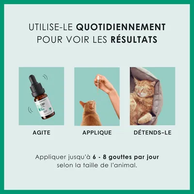 EUSPHERA Huile de CBD pour chat – calmante et riche en vitamines, 10 ml