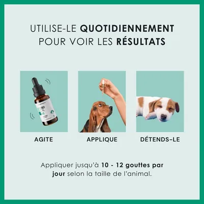 EUSPHERA Huile de CBD pour chien – relaxante et vitaminée, 30 ml