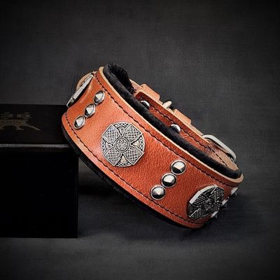 Maximus Silber Echtleder Halsband 5 cm breit