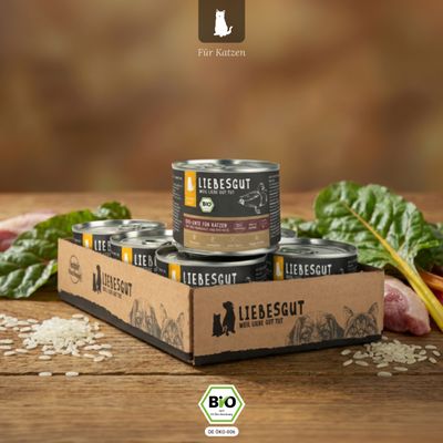 Liebesgut Katzenfutter Bio-Ente mit Bio-Mangold und Bio-Reis