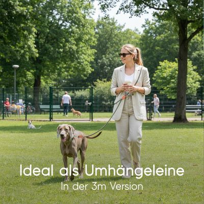 Hundeleine 3m – Freihandleine / Umhängeleine für mittelgroße & große Hunde