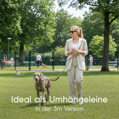 Hundeleine 3m – Freihandleine / Umhängeleine für mittelgroße & große Hunde