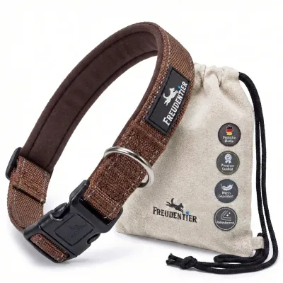 Freudentier Hundehalsband, leicht & gepolstert, Clyde Kollektion