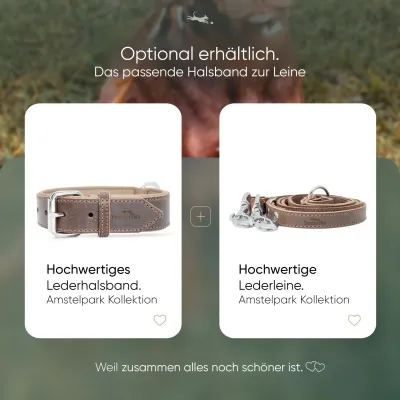 Freudentier Hundeleine aus Leder 2m, verstellbar