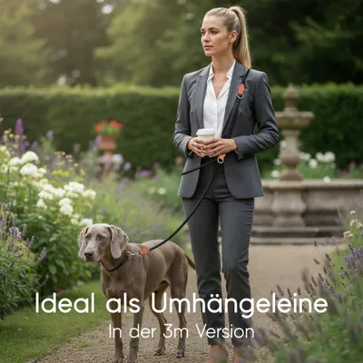 Hundeleine 3m – Freihandleine / Umhängeleine für mittelgroße & große Hunde