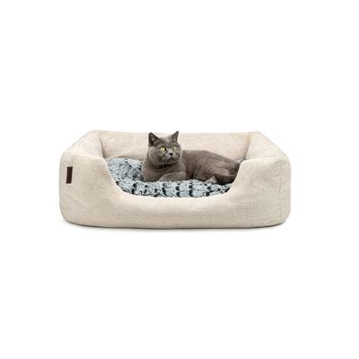 lionto panier pour chat avec coussin réversible et entrée basse