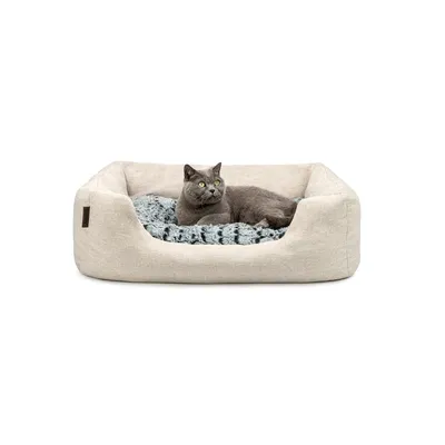 lionto panier pour chat avec coussin réversible et entrée basse lionto panier pour chat avec coussin réversible et entrée basse