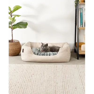 lionto panier pour chat avec coussin réversible et entrée basse lionto panier pour chat avec coussin réversible et entrée basse
